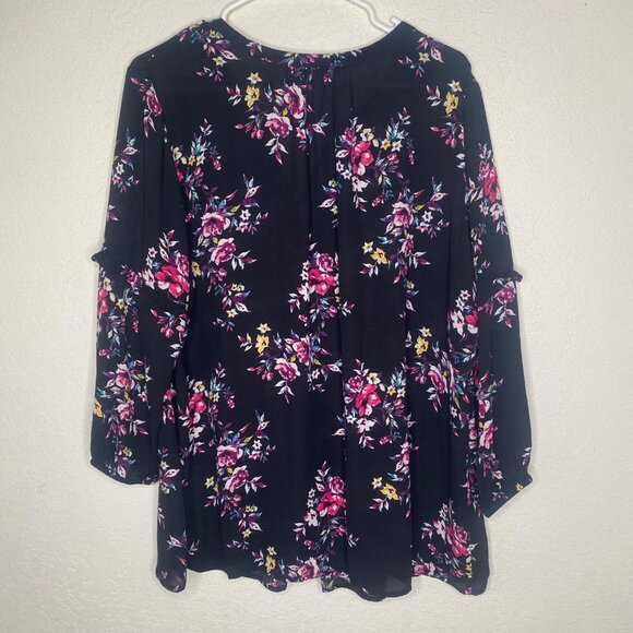 The Pioneer Woman‎ Boho Blouse  XL Floral Long Sleeves Peasant Flowy Lightweight - Picture 7 of 11
